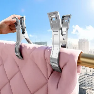 Extra grote roestvrijstalen handdoekclips met antislipmat – Veltrix