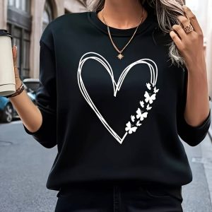 Dames Sweater met Hartprint – Bonny