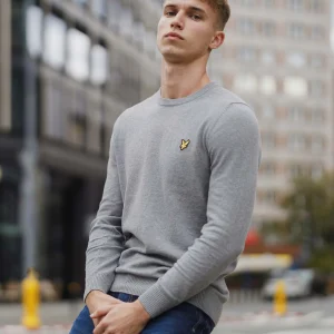 Merino crew jumper - mid grey marl