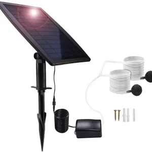 Zonne-energie luchtpompkit 2,5W met slangen en luchtstenen