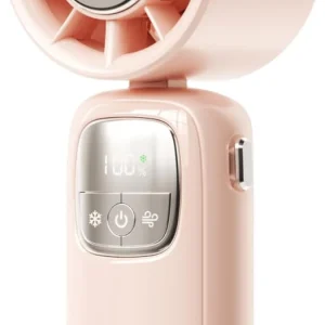Draagbare opvouwbare handventilator met LED-scherm – 100 snelheden