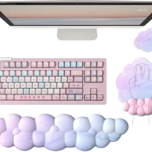 Cloud-Vormige Ergonomische Polssteun Set met Muismat & Onderzetter - Zeyora