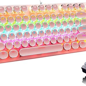 Mechanisch 87-toetsen gamingtoetsenbord met RGB-achtergrondverlichting en blauwe schakelaars