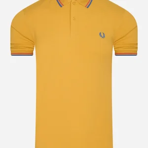 Twin tipped fred perry shirt - dijon yellow