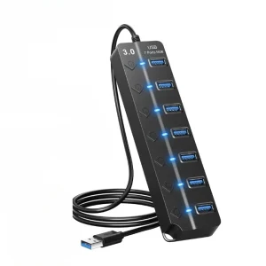7-poorts USB 3.0-hub met voedingsschakelaar – PortMaster