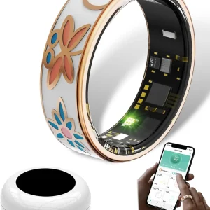 Slimme Emaille Wellnessring – Fitness- en Slaaptracker voor iOS & Android – Aurina