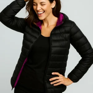 Omkeerbare donsjas met capuchon – Soraya