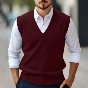 Mouwloos Gebreid Katoenen Gilet - Bobby