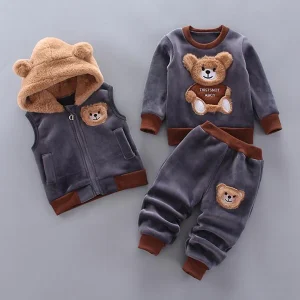Driedelige Baby- en Peuterset met Berenmotief – BearHugs