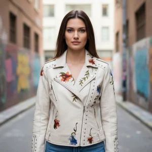 Bikerjacke van Leer - Martina