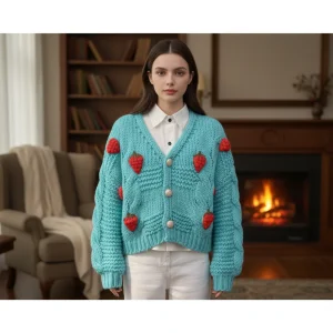 Kleurrijke gebreide korte jas - Nina