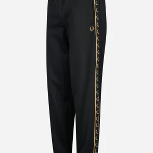 Seasonal taped track pant - black gold