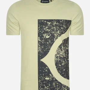 Stencil block print tee - tea