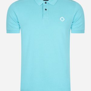 SS pique polo - sea blue