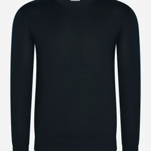 Signature merino crew - black