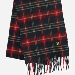 Tartan lambswool scarf - true black