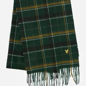 Tartan lambswool scarf - dark green