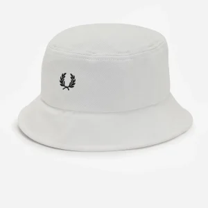 Pique bucket hat - snow white black