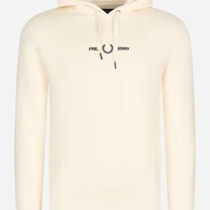 Embroidered hooded sweatshirt - ecru