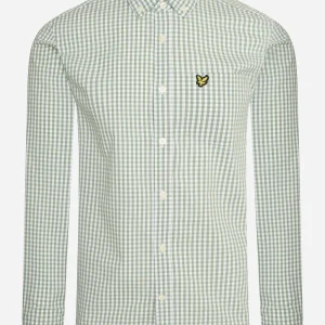 Slim fit gingham shirt - fern green white