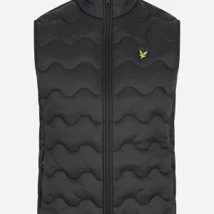 Crest quilted gilet - jet black