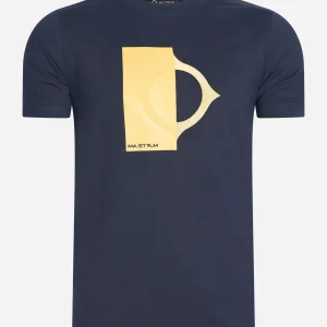 Block print logo tee - ink navy