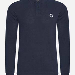 LS pique polo - ink navy