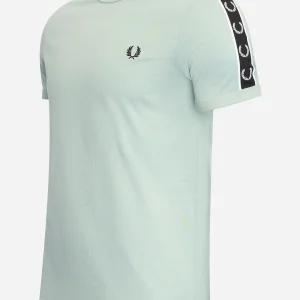 Taped ringer t-shirt - silver blue black