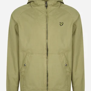 Garment dyed zip through jacket - seaweed