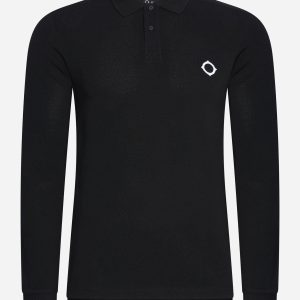 LS pique polo - jet black