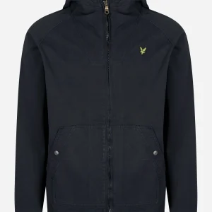 Garment dyed zip through jacket - dark navy