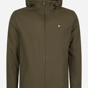 Zip through hooded jacket - olive