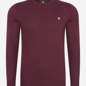Merino Crew Jumper - burgundy