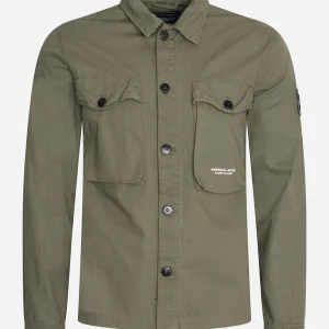 Cotton ripstop overshirt - khaki