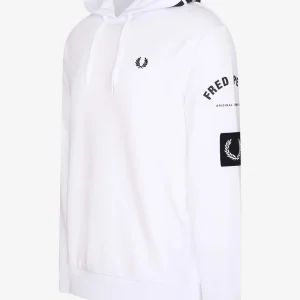 Bold branding hooded sweatshirt - white