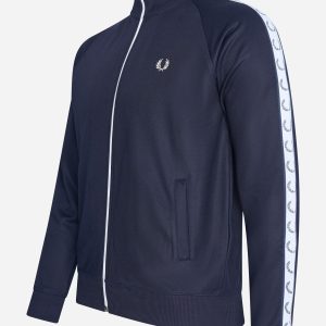 Taped track jacket - carbon blue