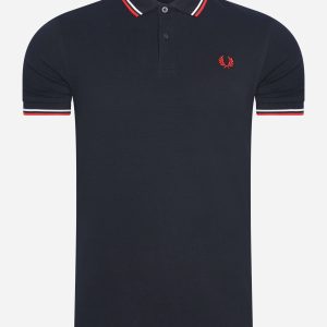 Twin tipped fred perry shirt - navy white red