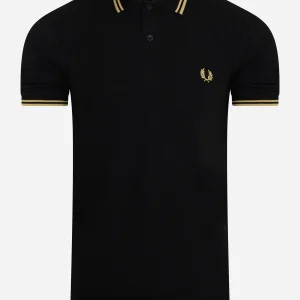 Twin tipped fred perry shirt - black champagne