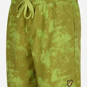 Erosion print swim short - tin green