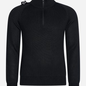 Quarter zip knit - jet black