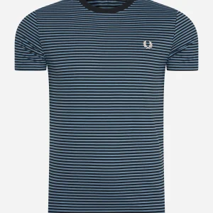 Two colour stripe t-shirt - ash blue