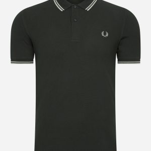 Twin tipped fred perry shirt - night green seagrass
