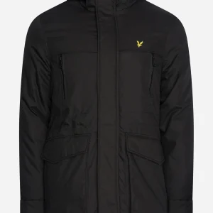 Winter weight micro fleece lined parka - jet black