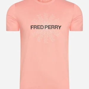 Fred perry graphic t-shirt - pink peach