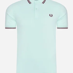Twin tipped fred perry shirt - brighton blue aubergine mahogany