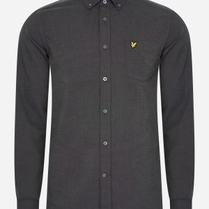Regular fit light weight oxford shirt - gunmetal jet black