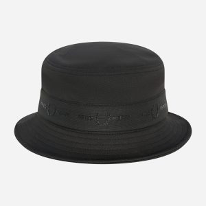 Tonal tape tricot bucket hat - black