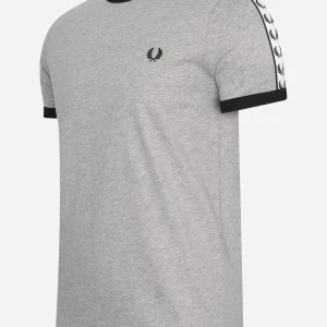 Taped ringer t-shirt - steel marl