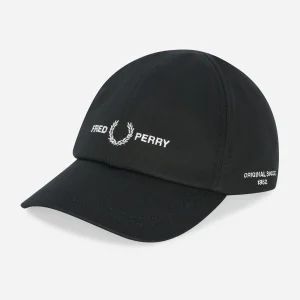 Branded twill cap - black
