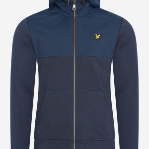 A Softshell jersey zip hoodie - dark navy